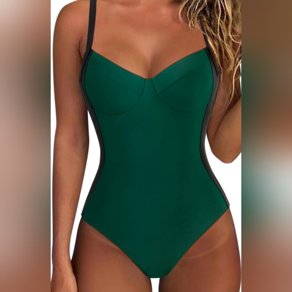 Elegant Green One-Piece Swimsuit